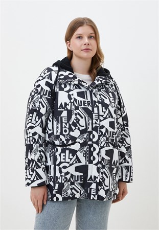 Кармель ЕК 2357 куртка Осень-Весна белый/принт ЕК 2357