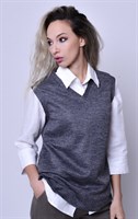 жилет женский серый  классический 1207-7  1207