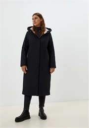 Кармель ЕП 2111 (черный/крем) Пальто жен. ЗИМА пл.  ЕП 2111