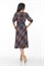 AZDS6060/сиреневый-клетка платье с яп.поясом AZDS6060/сиреневый-клетка